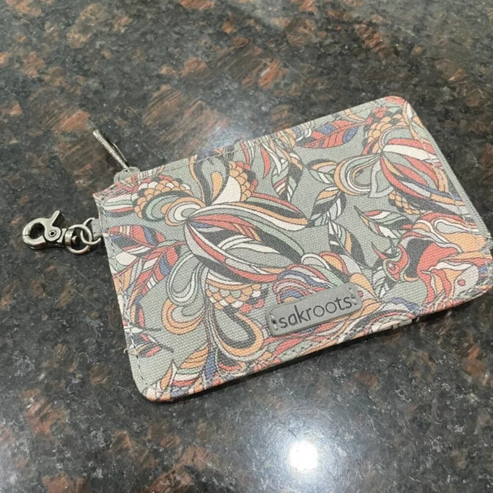 SAKROOTS KEYCHAIN MINI WALLET GRAY‎ MULTICOLORS
